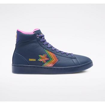 Converse Pro Kožené Heart Of The City Hi Tmavomodre - Damske Vysoké Tenisky